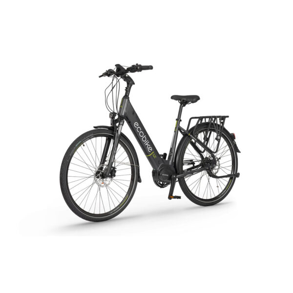 rower elektryczny ecobike lx (28") 2022 black lg 48v 10,4 ah (50-80km) na ukos lewo