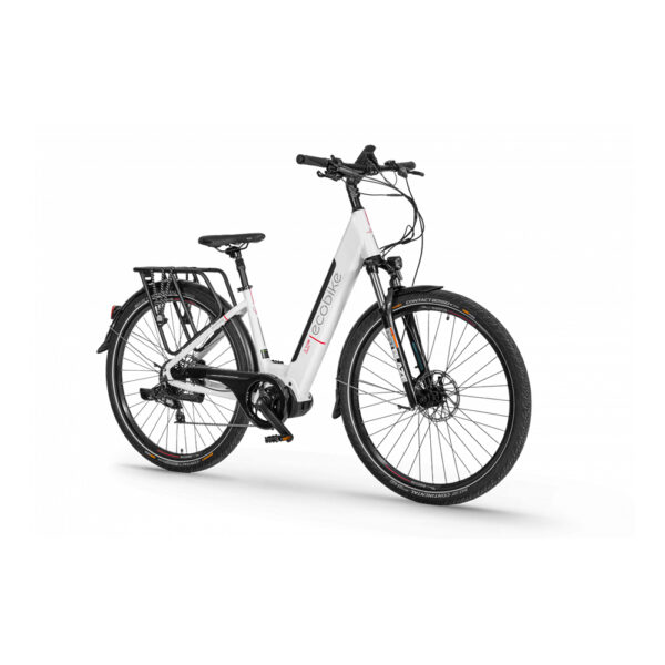 rower elektryczny ecobike lx300 17" (18") 2022 white lg 48v 10,4 ah (50-80km) pod kątem