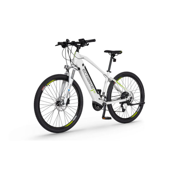 Rower elektryczny ecobike sx3 17" (27,5") 2022 white lg 16 ah (100-130km) na ukos lewo