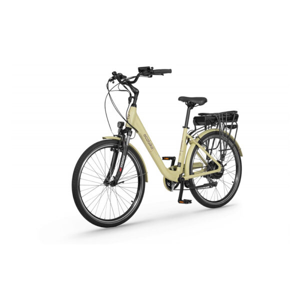 rower elektryczny ecobike traffic 17" (26") 2023 beige greenway 36v 14,5 ah (60-140km) na ukos lewo