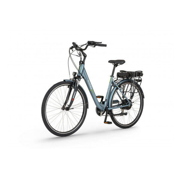 rower elektryczny ecobike traffic 19” (28”) 2023 grey greenway 36v 14,5 ah (60-140 km) na ukos lewo