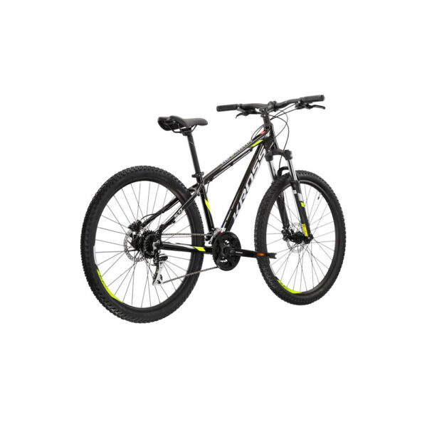 rower górski kross hexagon 5.0 m 19" (29") 2022 połysk czarny limonkowy szary tył