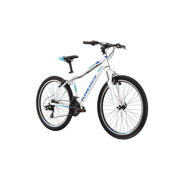 rower górski kross lea 1.0 dm 19" (29") 2022 połysk biały niebieski na ukos